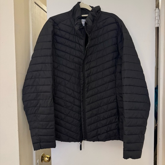 Old Navy Black Puffer Jacket Chevron Quilted Streamlined - Picture 1 of 4